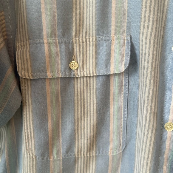 Men’s Knights of Roundtable Short Sleeve Striped Button Down Shirt Size Large - Picture 3 of 7